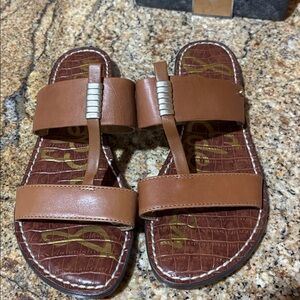 Sam Edelman Brown Slip On Flat Sandal Size 7 or 37